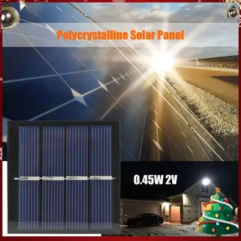  0,45 Вт 2 В солнечная система солнечная панель с проводами 10 см DIY Бытовой наружный декор солнечной энергии для аккумулятора Зарядное устройство для телефона