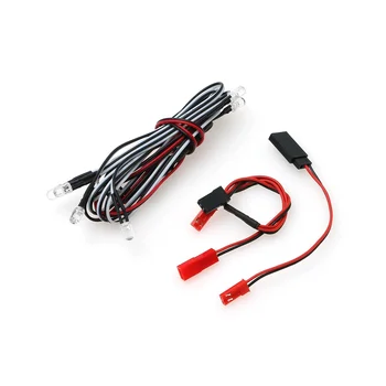  5 мм 6 светодиодов Комплект 4 белых 2 красных 5 мм с переходным кабелем для 1/10 1/8 Axial SCX10 Traxxas TRX4 D90 HSP HPI RC Авто