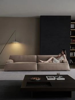  Дамасский диван современный простой матовый тканевый легкий роскошный пуховый прямой тканевый диван