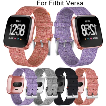  Для Fitbit Versa Джинсовый ремешок для Fitbit Versa Дышащий холщовый ремешок новая мода Смарт-часы Замена браслетов Аксессуары