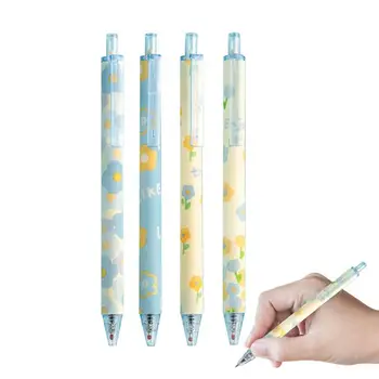  Шариковые ручки Fine Point Симпатичные выдвижные гелевые чернильные ручки 0,5 мм Цветочная ручка Пресс-ручки Шариковые ручки с мягкой ручкой для детей