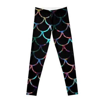  Абстрактные леггинсы с рисунком черной рыбьей чешуи Облегающая женская спортивная одежда Спортивные брюки для женщин Леггинсы