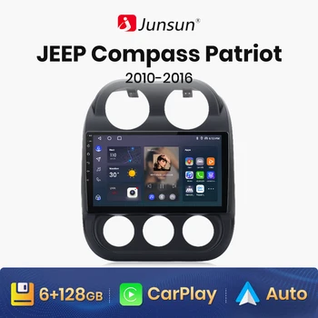  Junsun V1 AI Voice Wireless CarPlay Android Авто Радио Для JEEP Compass Patriot 2010 - 2016 4G Авто Мультимедиа GPS 2din авто