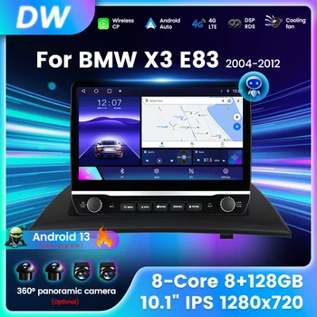  10,1-дюймовый автомагнитола с экраном мультимедийный видеоплеер Android Auto CarPlay для BMW X3 E83 2004-2012 2 Din GPS навигация BT5.0