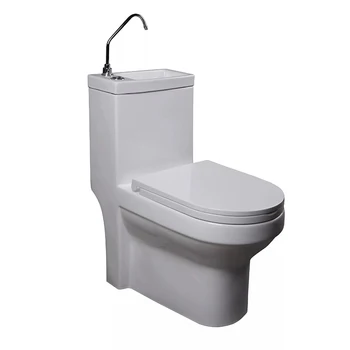   ванная комната экономичная горячая продажа сантехники цельный керамический туалет с P-образным сифоном и умывальником