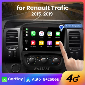  AWESAFE PX9 Plus Автомагнитола для Renault Trafic 2015 - 2019 беспроводная CarPlay Android Auto No 2 din 2din DVD