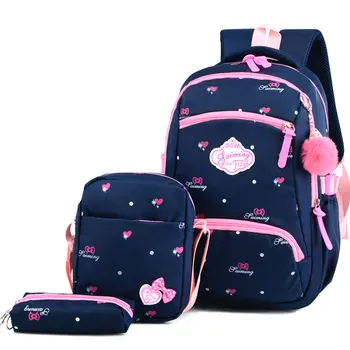  High Quatily Детские школьные сумки 3 шт. Школьные рюкзаки с принтом для девочек Подростковая школьная сумка Водонепроницаемая книжная сумка Детская сумка