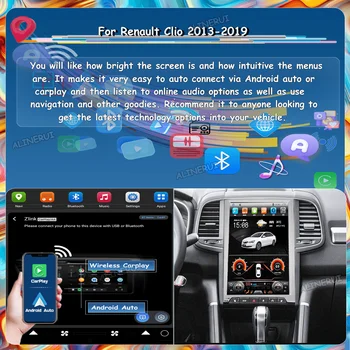  Автомобильный беспроводной Carplay Android Автоэкран для Renault Clio 2013-2019 Autoradio Bluetooth Radio Unit Central Multimedia 1 Din