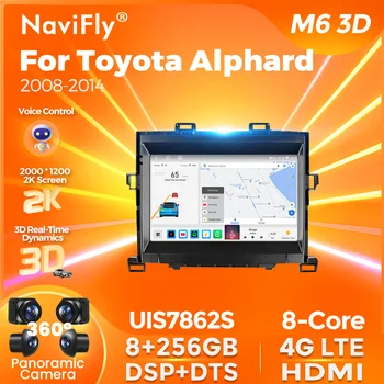  Navifly Intelligence Авто Радио Android Auto для Toyota Alphard 2008-2014 2K QLED Экран Мультимедийный видеоплеер Стерео AI Голос