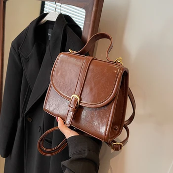  Модный ретро рюкзак Женская роскошная кожаная сумка через плечо для многофункциональной маленькой сумки Женский кошелек Модный маленький рюкзак