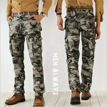  2024 Мужские брюки в стиле милитари Осень Армия Зеленые Модные мужские брюки-карго Мужские камуфляжные брюки размер 38
