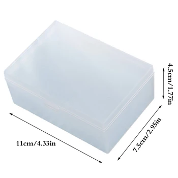   Неразделенный пыленепроницаемый ящик для хранения с крышкой Мини-пластиковая коробка Полупрозрачный портативный ящик для хранения мелких предметов