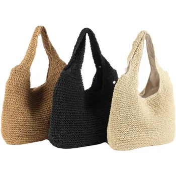  KUROYABU Fashion Trend Женская соломенная сумка Высококачественная изысканная сумка ручной работы Многофункциональная женская сумка большой емкости