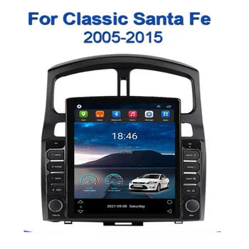  Для Tesla Style 2Din Android 12 Автомагнитола для Hyundai Classic Santa Fe 2005-2015 Мультимедийный видеоплеер GPS Stereo Carplay DSP