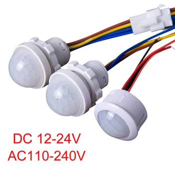  AC110-240V Автоматический датчик света Светодиодный инфракрасный датчик движения PIR Обнаружение Mini LED Чувствительный ночник Indoor Outdoor