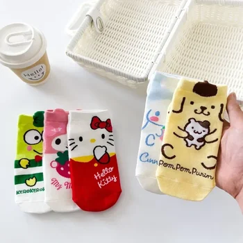  Sanrio Hello Kitty Аниме Детские носки Cinnamoroll My Melody Kuromi Аниме носок Весна Осень Зима Мягкий дышащий подарок для девочки
