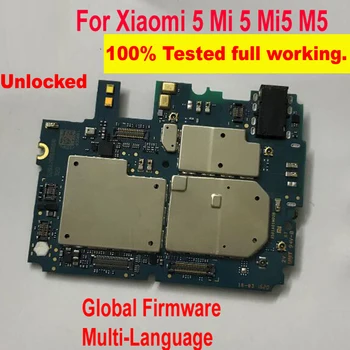  Оригинал Для Xiaomi Mi 5 Mi5 M5 Глобальная прошивка Многоязычная разблокировка материнской платы Материнская плата Логические схемы Плата плата Гибкий кабель