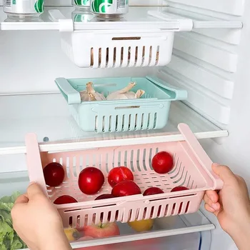   Холодильник Органайзер Ящик для хранения Ящик холодильника Пластиковый контейнер для хранения Полка Фрукты Яйца Коробка для хранения продуктов Кухонные аксессуары