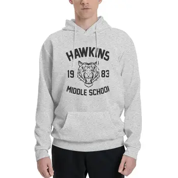  Hawkins Middle School Пуловер с капюшоном мужская одежда зимняя одежда мужское пальто рубашка с капюшоном пуловер толстовки