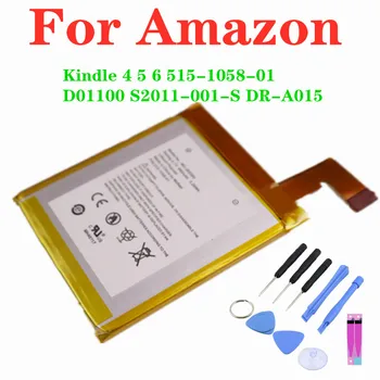  Новый 100% оригинальный аккумулятор MC-265360 для Amazon Kindle 4 5 6 515-1058-01 D01100 S2011-001-S DR-A015 Сменные батареи + инструменты