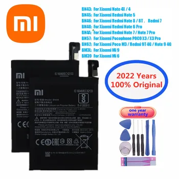  Xiao Mi Оригинальный аккумулятор для Xiaomi Redmi Note 5 6 7 Pro 8 8T Note 4X 4 9 Redmi 7 9T 4G Mi6 Mi9 Pocophone POCO M3 X3 Pro Аккумулятор