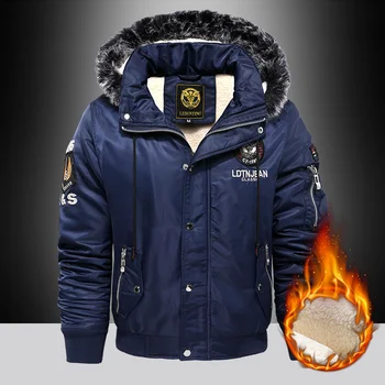  Толстое модное пальто из пуха и парки Oversize Plus Velvet Thick 2023 Brand Keep Warm Winter Мужская черная, синяя, красная стеганая куртка