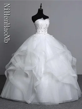 Модные классические аппликации Винтаж Белые свадебные платья 2023 Vestidos De Noiva Свадебное платье Большие размеры без бретелек