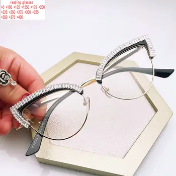  Горный хрусталь Bling Очки для чтения Женские очки для чтения с блокировкой синего света для женских модных кристаллов Anti Blue Light Reader XN