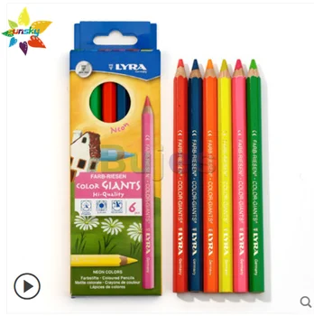  LYRA 6 цвет Толстый цветной свинцовый флуоресцентный цветной карандаш шестиугольный шест студент живопись рука счет цветной карандаш художественные принадлежности
