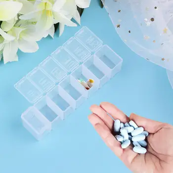  7 сеток 7 дней дозатор лекарств прозрачные разветвители коробка для таблеток пластиковый портативный практичный многофункциональный многоразовый для рыбьего жира