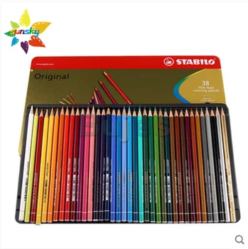  Stabilo оригинальная серия 24/38 цвет масляный карандаш для начинающих ручная роспись железная коробка Профессиональные принадлежности для рисования