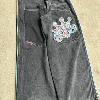  Европейские и американские брюки High Street Vibe Letter Demin разработаны Y2K Мужчинами Нишевые джинсы Мужчины Всесезонные брюки Beggar Wide Leg