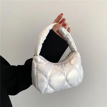  2023 Модная стеганая пуховая хлопковая сумка для женщин Большие сумки Плиссированные летние сумки через плечо Женские сумки для покупок