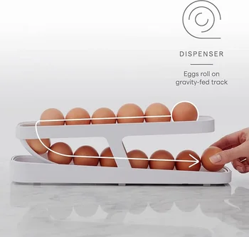  Органайзеры Коробка Холодильник Гаджеты для хранения Держатель для кухонных контейнеров Держатель для домашних диспенсеров для яиц Раздвижной автоматический