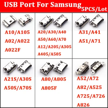  5 шт./лот Разъем Micro USB Jack Гнездо для зарядки Samsung Galaxy A10 A20 A30 A40 A50 A60 A70 A12 A31 A41 A51 A71 A80