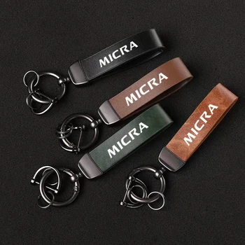  кожаный автомобильный эмблема брелок брелок для ключей высокое качество металлический брелок для Nissan Micra