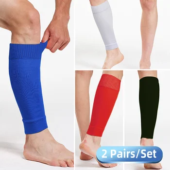   Две пары носков для телят для взрослых Четыре варианта цвета Полиэстер Дышащий футбол Спортивные носки для голени Профессиональные тренировочные носки