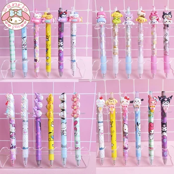  Sanrio 30 шт. Гелевая ручка Канцелярские принадлежности Kuromi Cinnamoroll Hello Kitty Melody Kawaii Students Cute Pens 0.5 Black School Write Supplies