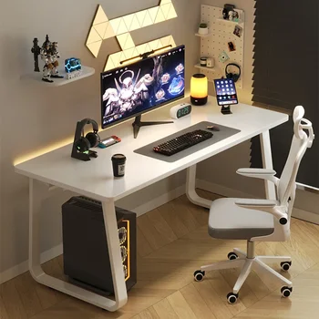  Современный стол для чтения из ДВП для кабинета Настольный стол и стул Набор офисных компьютерных столов Простой дизайнерский стол для компании