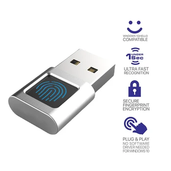   Материал цинкового сплава USB-модуль считывателя отпечатков пальцев Устройство для Windows 10 Hello 11 Биометрический ключ безопасности