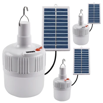   Лампа на солнечных батареях IP65 Водонепроницаемая портативная светодиодная лампа Срок службы до 6-12 часов Солнечная энергия Панель Свет для кемпинга Палатка Ночная рыбалка