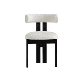  Ретро Обеденный стул из массива дерева Домашний стол во французском стиле Кресло Кресло Nordic Mid-Ancient Дизайнерский стул для макияжа