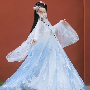  Китайское традиционное платье принцессы Ханьфу Женщины милые кружева вышивка косплей фея древняя одежда леди винтаж танцевальная вечеринка Dres