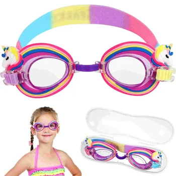  Детские очки для плавания Без тумана Дети Очки для плавания Малыши Мультфильм Единорог Очки