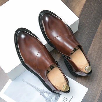  Мужская классическая обувь Мужское платье Бизнес Офисная обувь Простые мужчины Вечеринка Свадьба Оксфорды Размеры 38-46