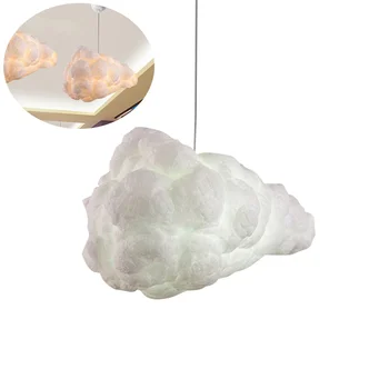 Creative Cloud Shape Светодиодная подвесная лампа Модный тканевый декоративный потолочный светильник для домашнего ресторана, бара, кафе (без заземляющего провода)
