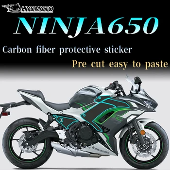  Наклейки на мотоцикл для kawasaki NINJA 650 2022 Наклейка на карбоновый обтекатель ccessories из углеродного волокна Protector Sticker Retrofitting