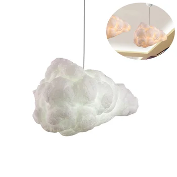  Creative Cloud Shape Светодиодный подвесной светильник Модная ткань Декоративный потолочный светильник для дома Ресторан Бар Кафе (без провода заземления)