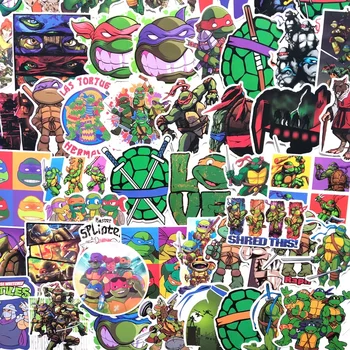  Teenage Mutant Ninja Turtles TMNT Наклейки Мультфильм Аниме Симпатичный DIY ПВХ Водонепроницаемая наклейка для ноутбука Наклейки для детей Игрушки Подарок 50 шт.