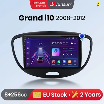  Junsun V1 AI Voice Беспроводной CarPlay Android Авто Радио Для Hyundai Grand i10 2008-2012 4G Авто Мультимедиа GPS 2din авто